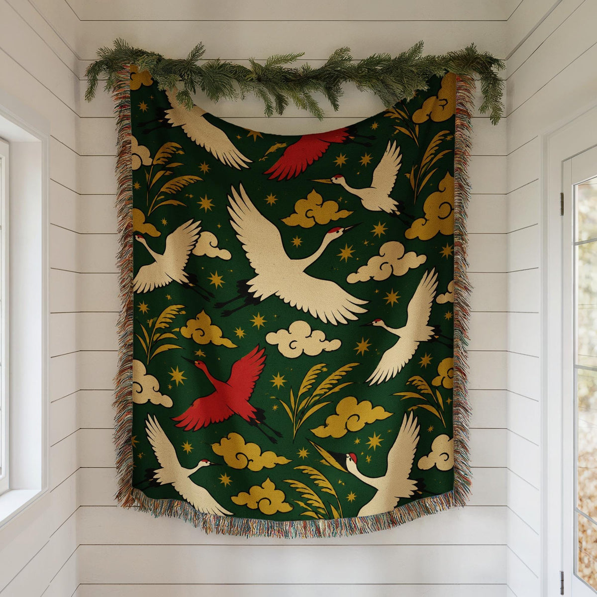 Crane Woven Blanket