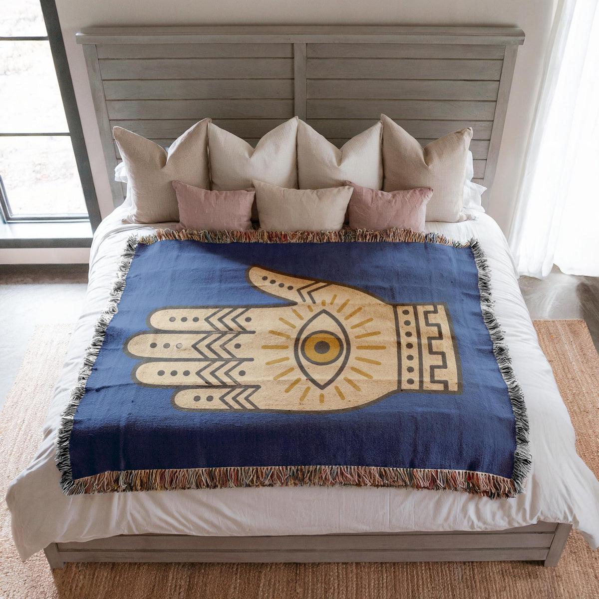 Hamsa Hand Woven Blanket