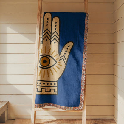 Hamsa Hand Woven Blanket