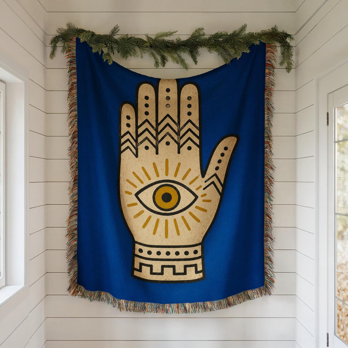 Hamsa Hand Woven Blanket