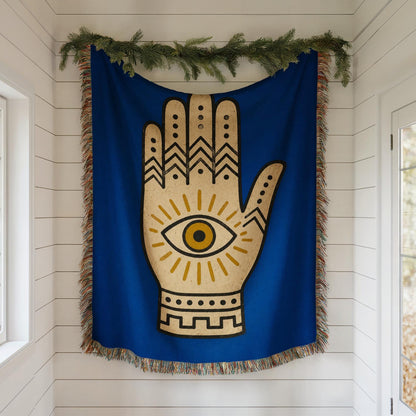 Hamsa Hand Woven Blanket