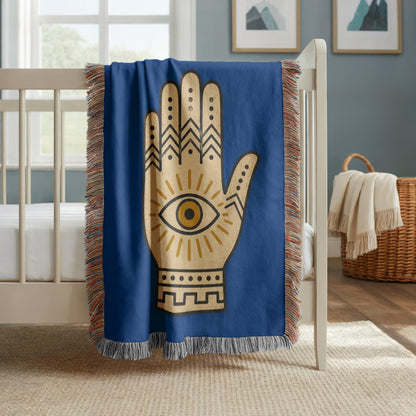 Hamsa Hand Woven Blanket