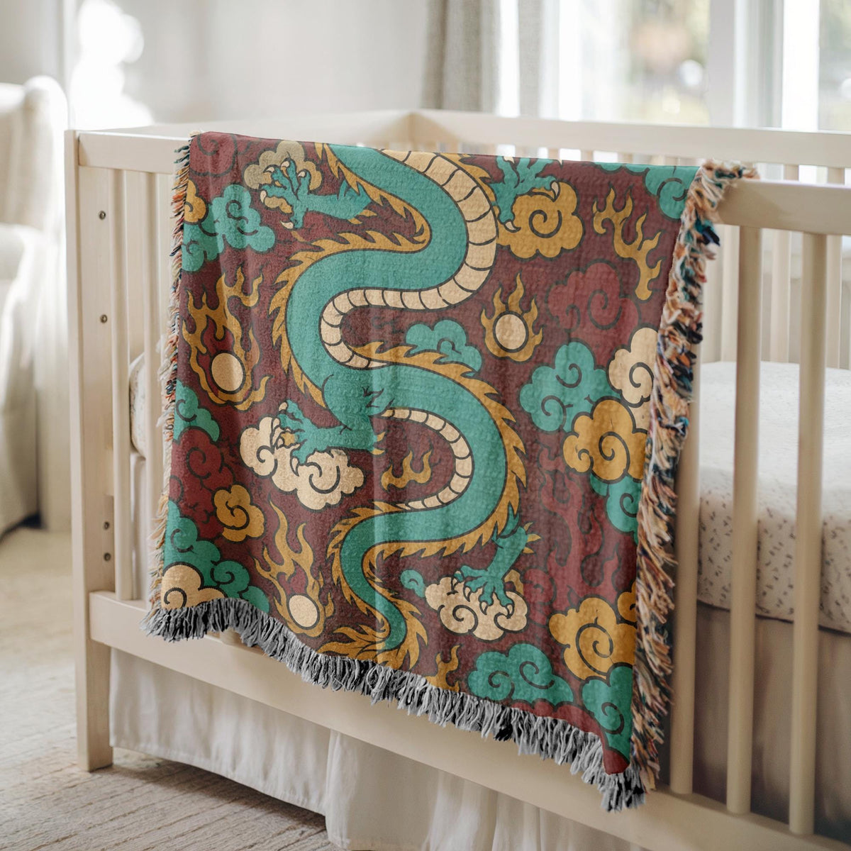 Chinese Dragon Woven Blanket