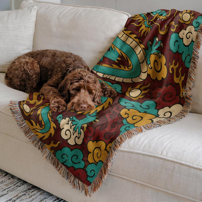 Chinese Dragon Woven Blanket