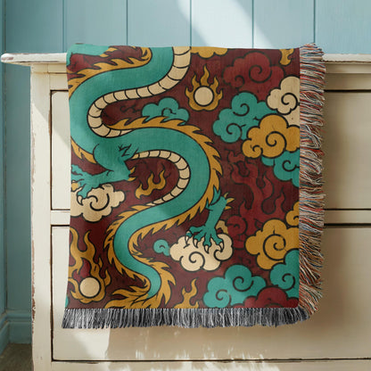 Chinese Dragon Woven Blanket