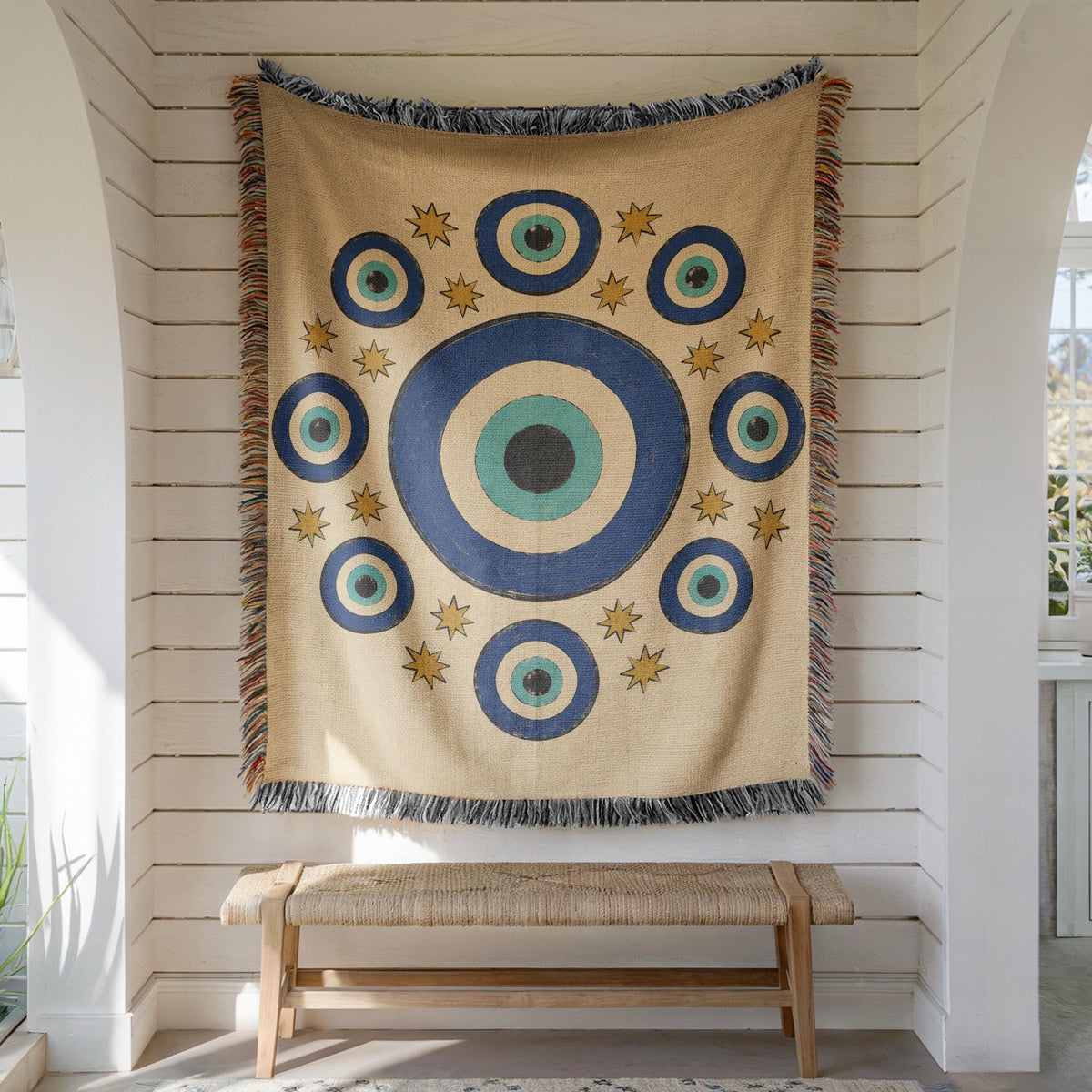 Evil Eye Woven Blanket