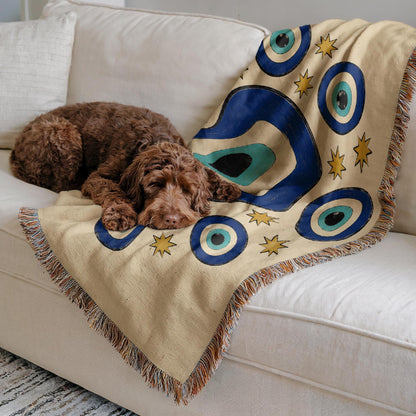 Evil Eye Woven Blanket