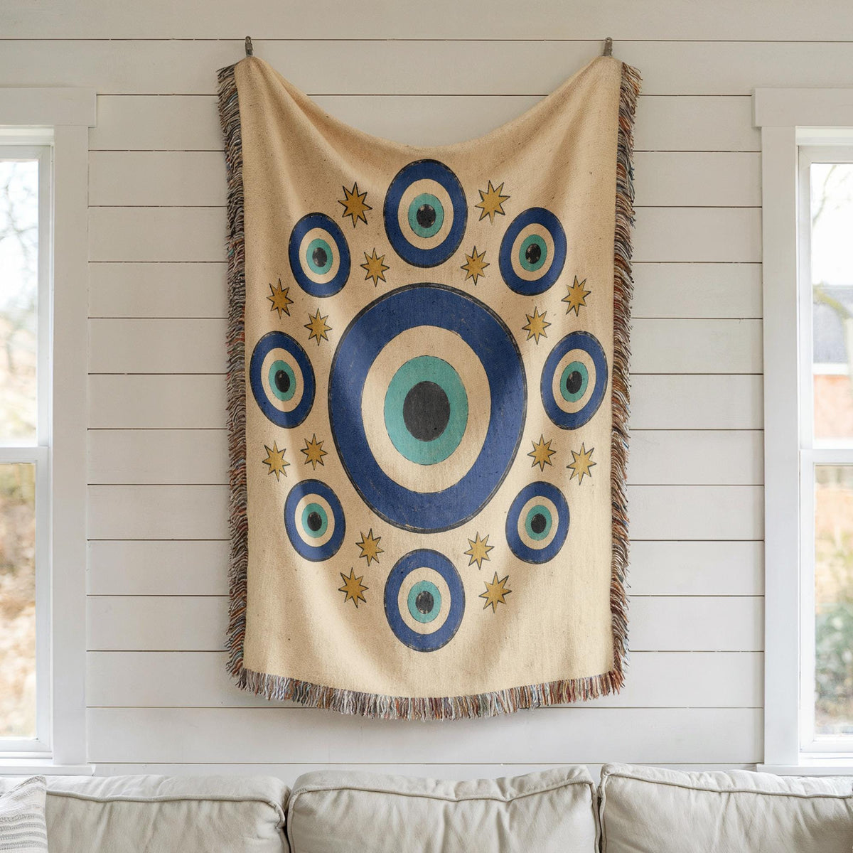 Evil Eye Woven Blanket