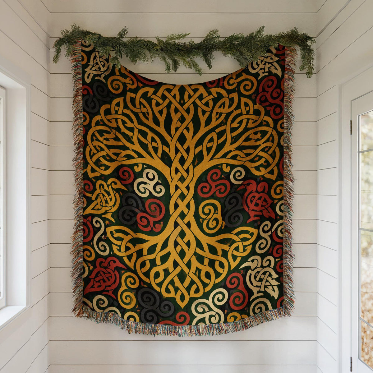 Celtic Tree Woven Blanket