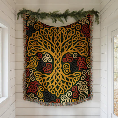 Celtic Tree Woven Blanket