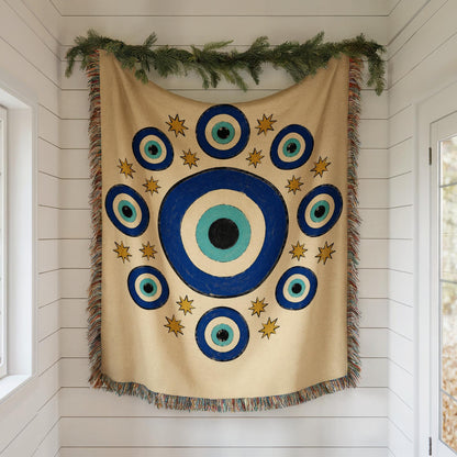 Evil Eye Woven Blanket