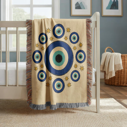 Evil Eye Woven Blanket