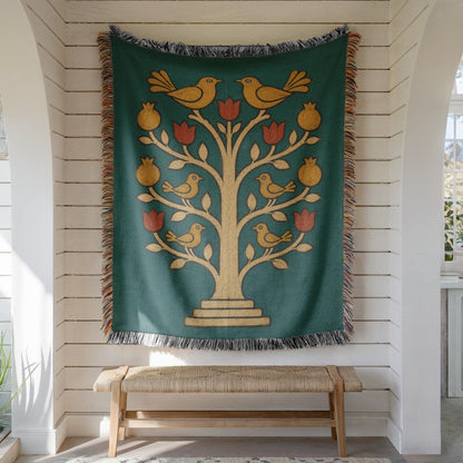 Tree of Life Woven Blanket
