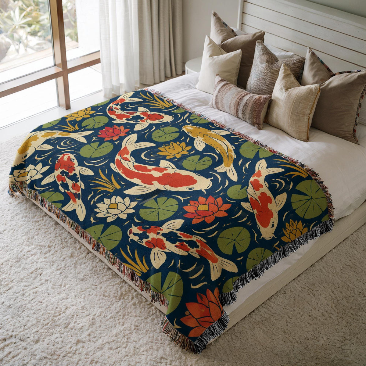 Koi Pond Woven Blanket