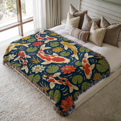 Koi Pond Woven Blanket