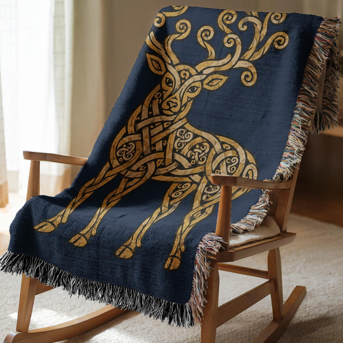 Celtic Stag Woven Blanket