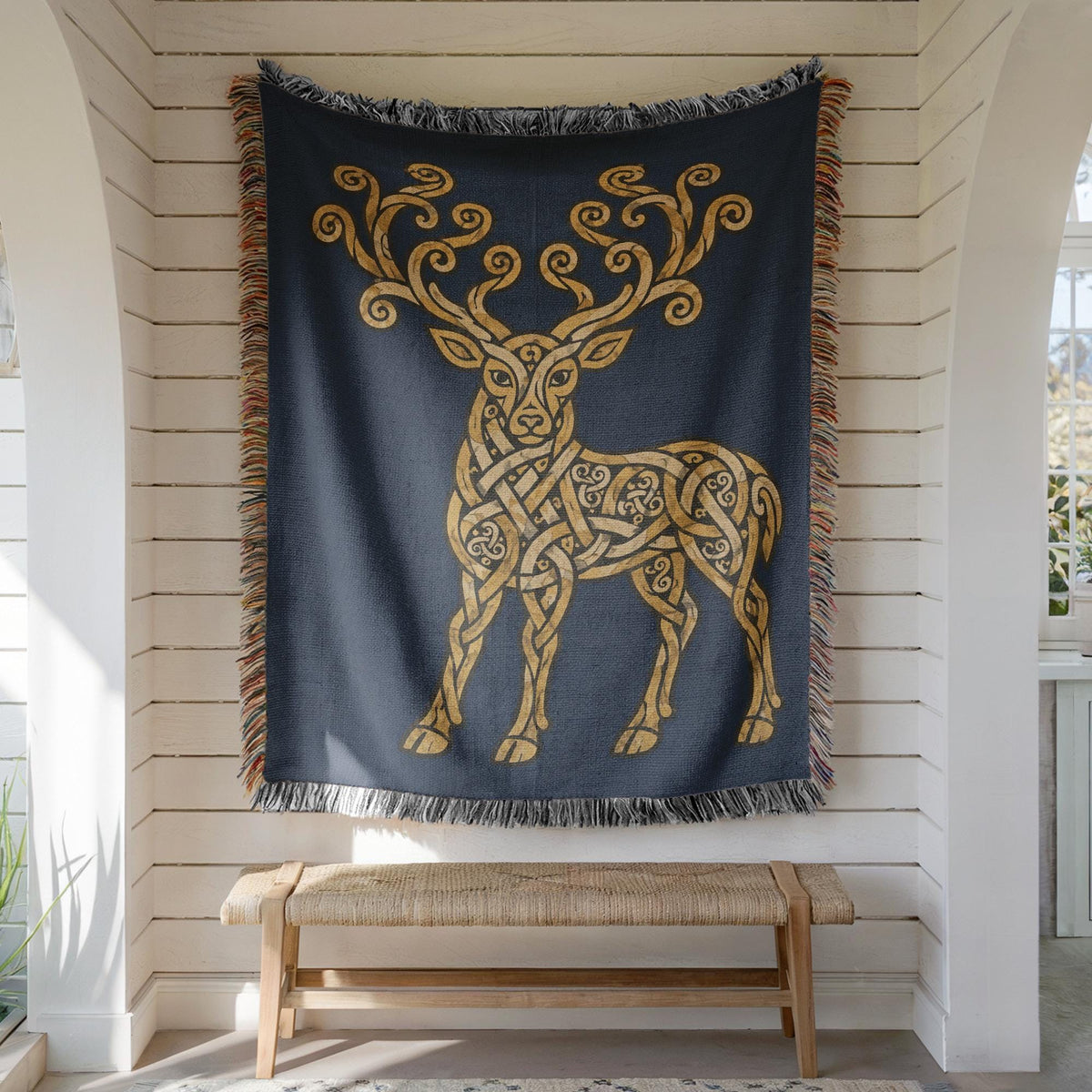 Celtic Stag Woven Blanket