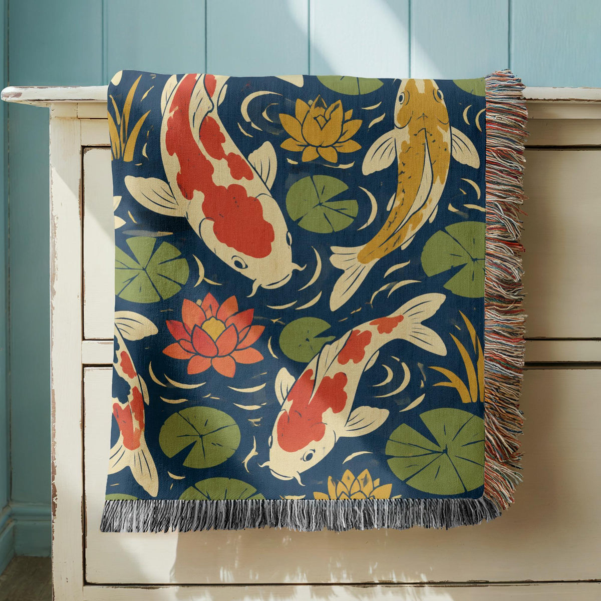 Koi Pond Woven Blanket
