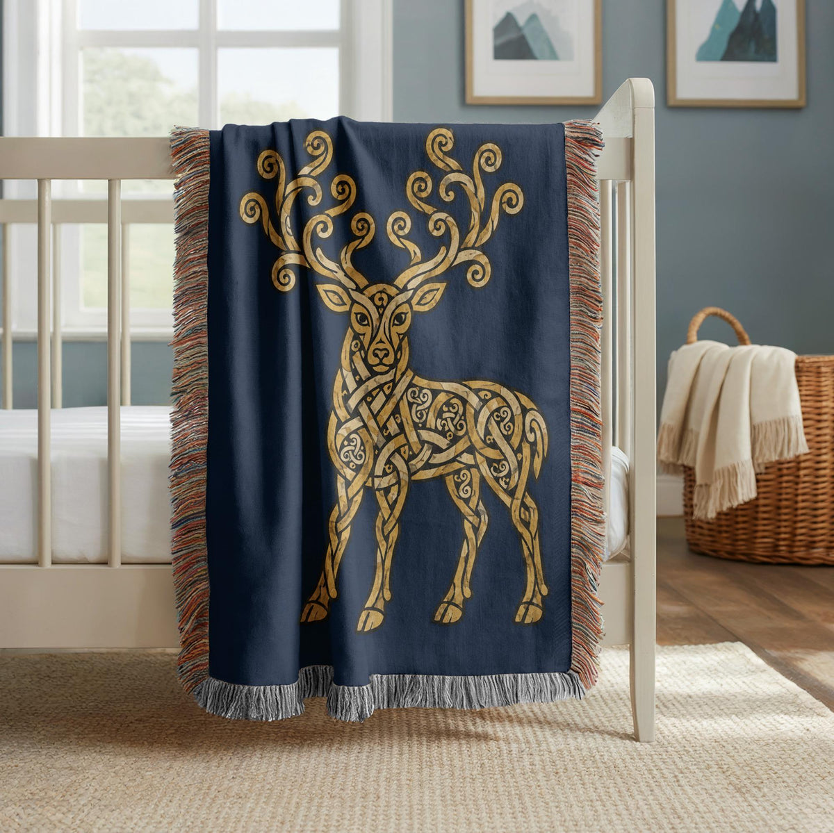Celtic Stag Woven Blanket