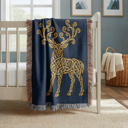 Celtic Stag Woven Blanket