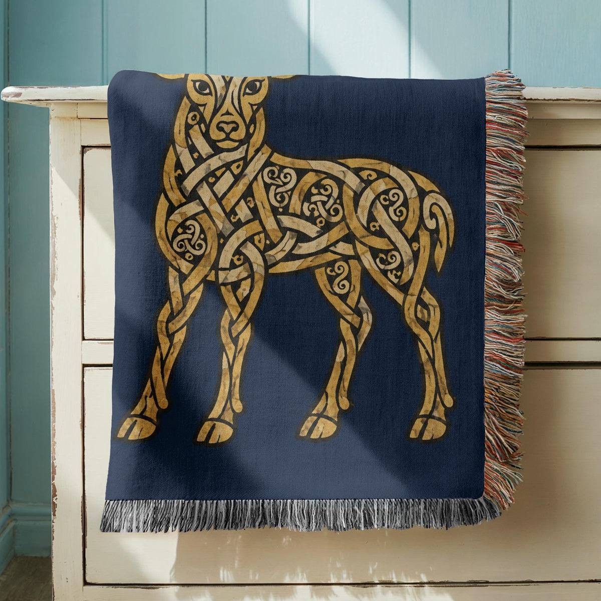 Celtic Stag Woven Blanket