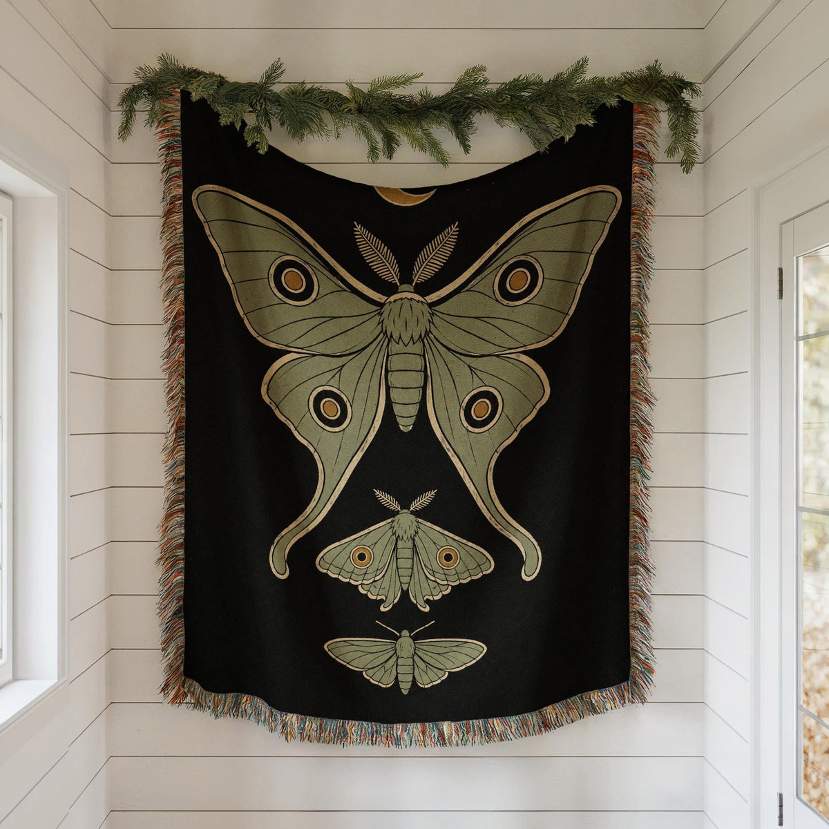 Luna Moth Woven Blanket