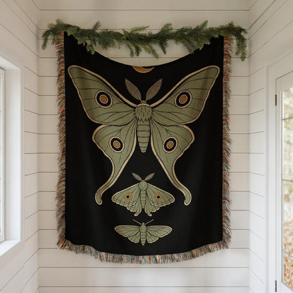 Luna Moth Woven Blanket