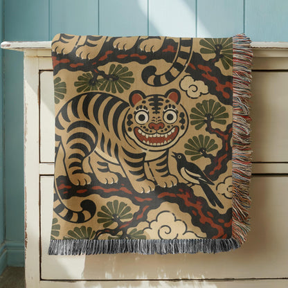 Korean Tiger Woven Blanket