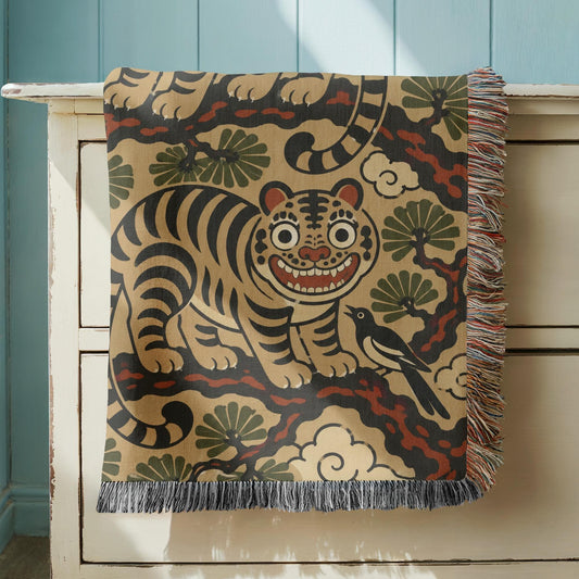 Korean Tiger Woven Blanket