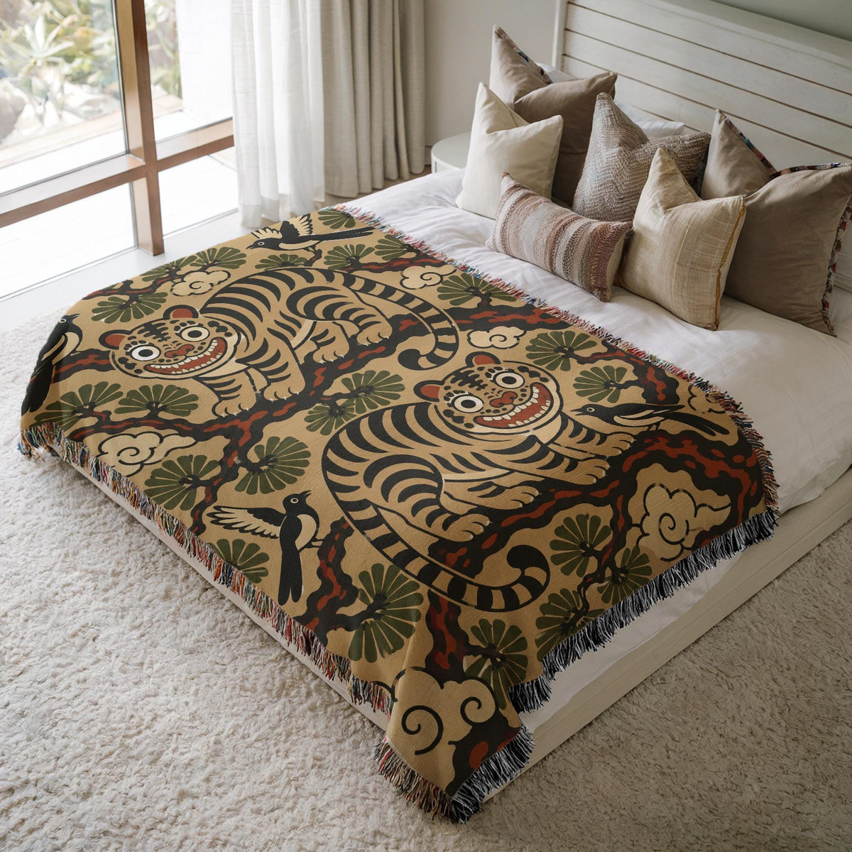 Korean Tiger Woven Blanket