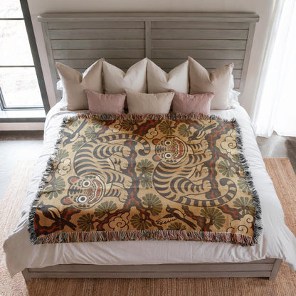 Korean Tiger Woven Blanket