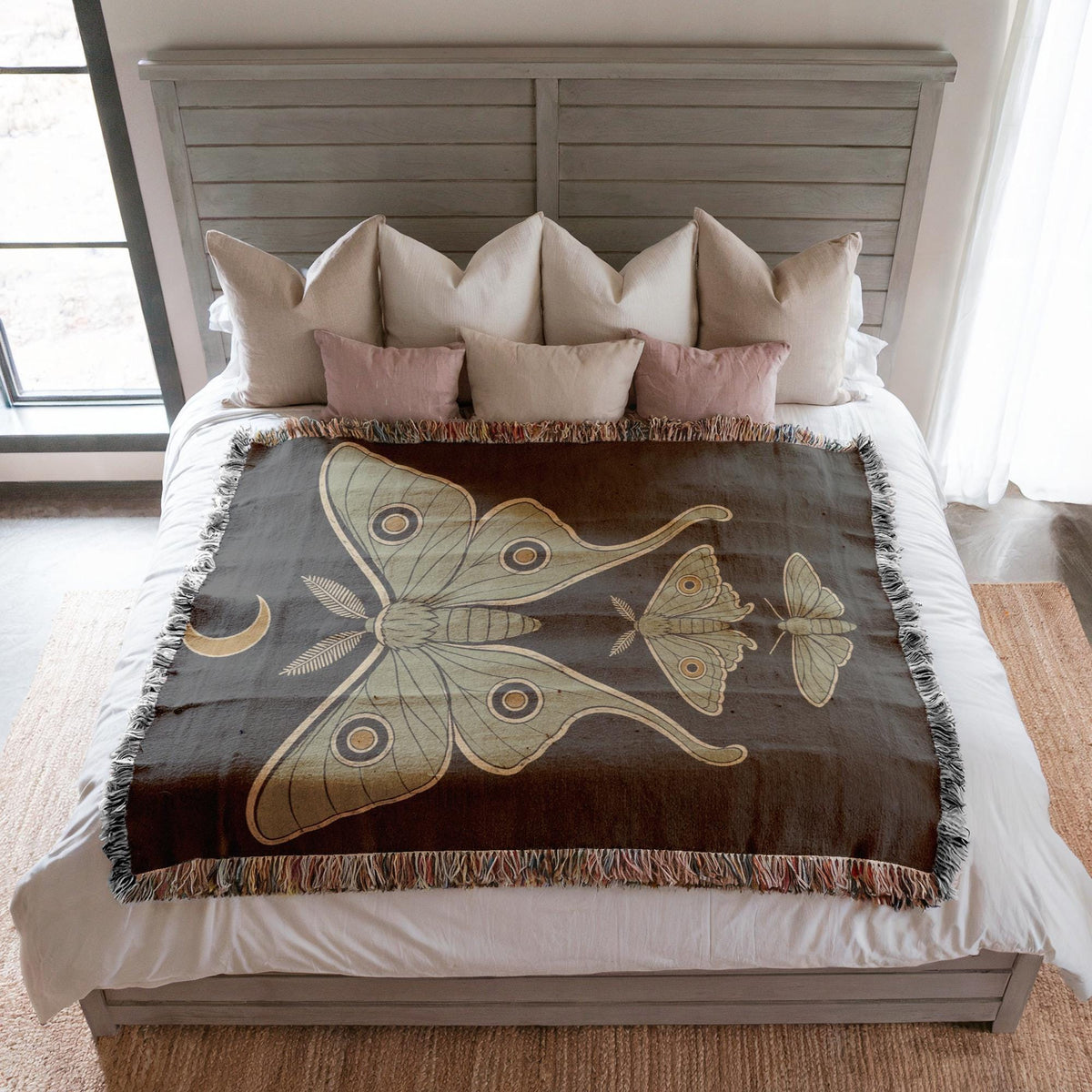 Luna Moth Woven Blanket