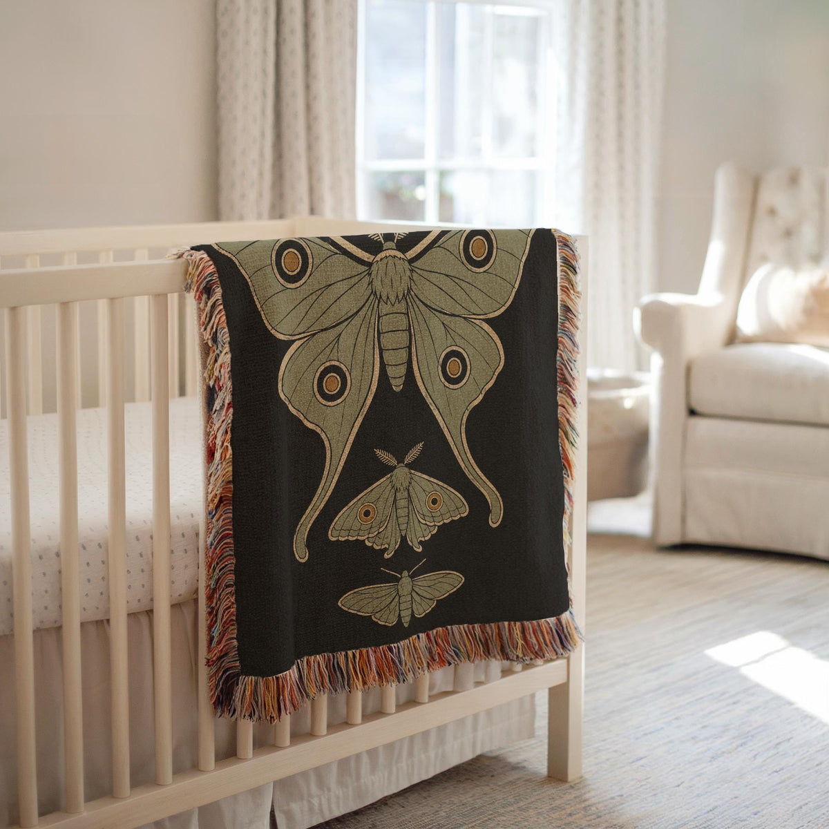 Luna Moth Woven Blanket