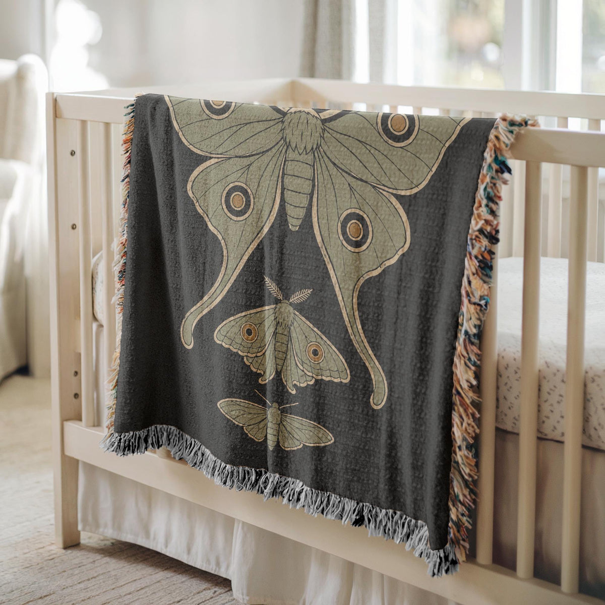 Luna Moth Woven Blanket