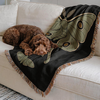 Luna Moth Woven Blanket