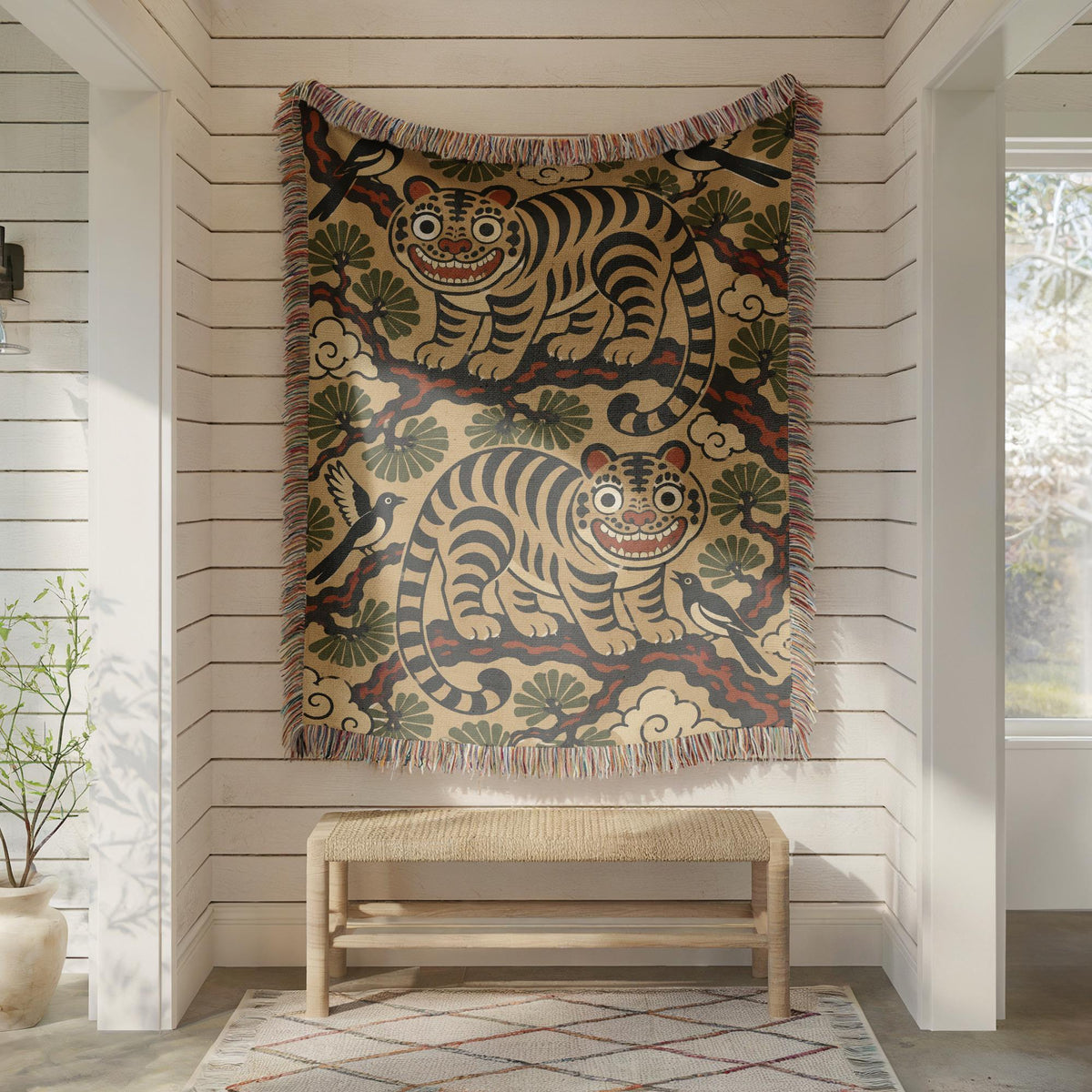 Korean Tiger Woven Blanket
