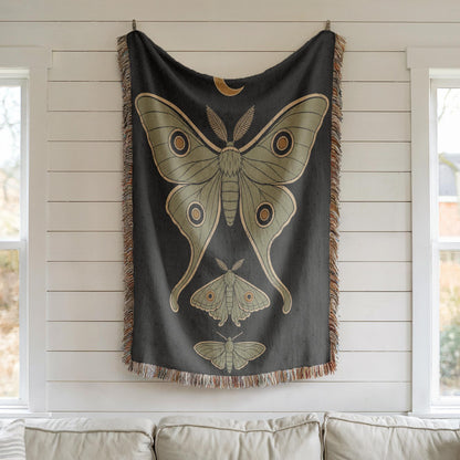 Luna Moth Woven Blanket