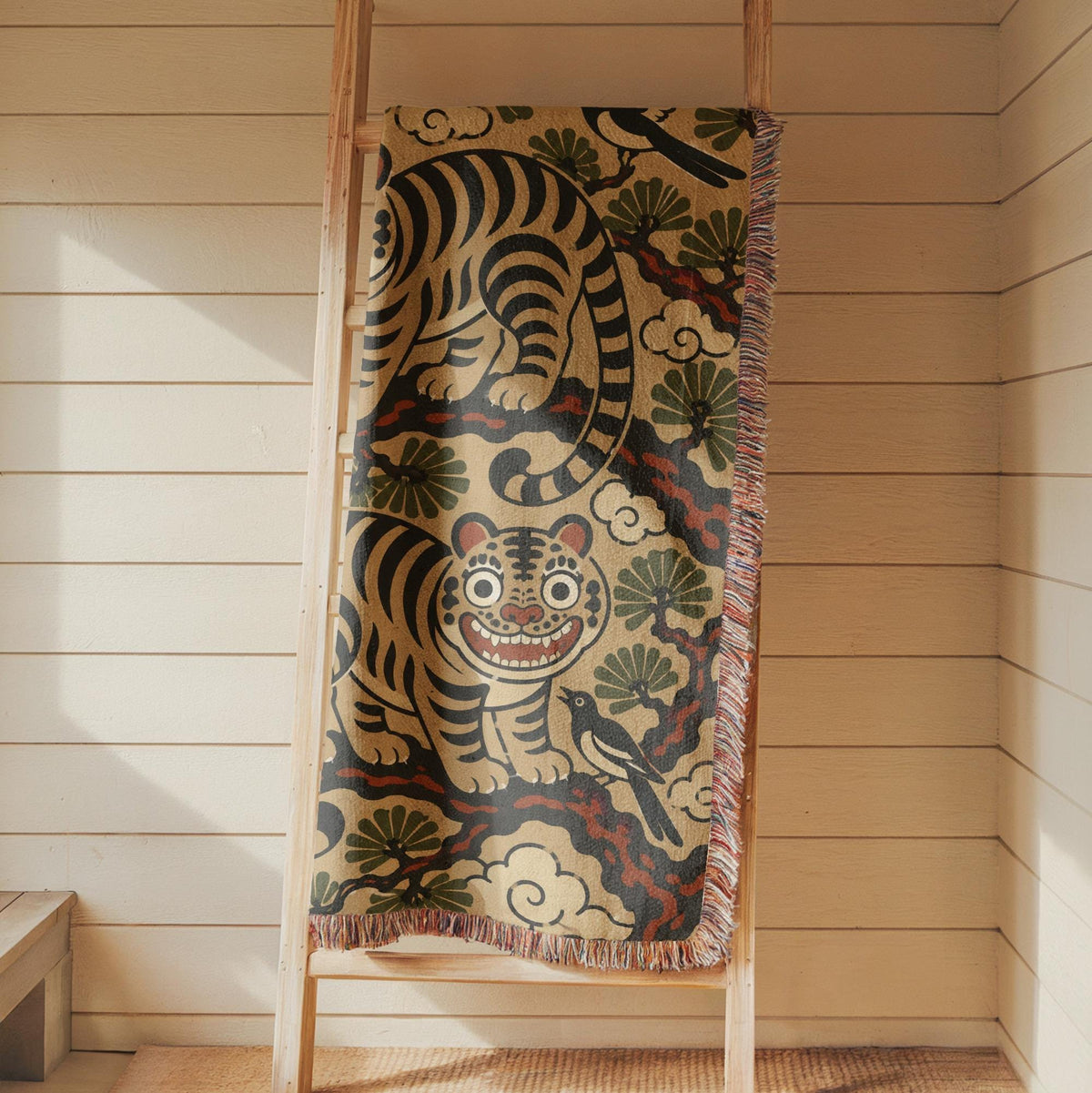 Korean Tiger Woven Blanket