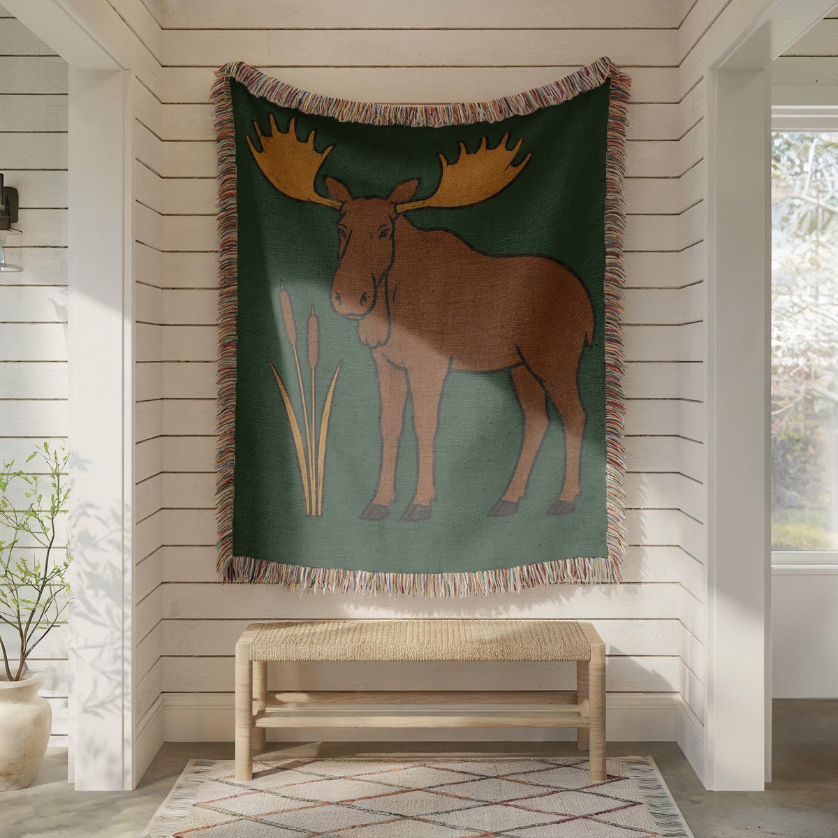 Moose Woven Blanket