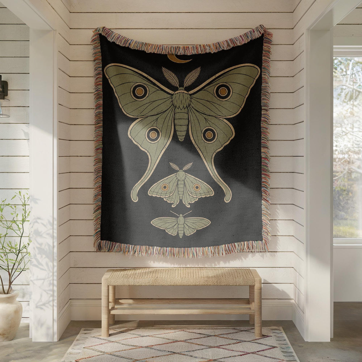 Luna Moth Woven Blanket