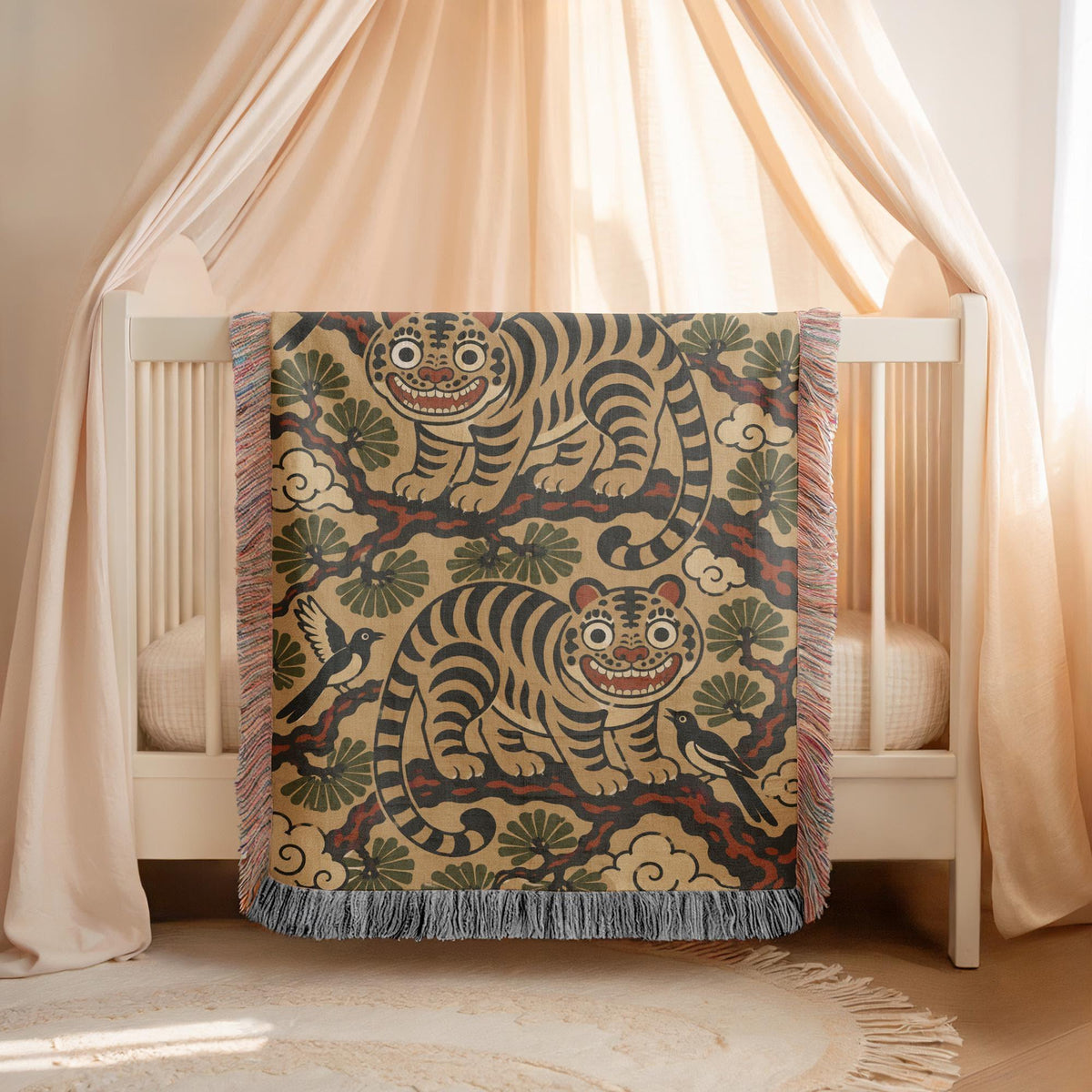 Korean Tiger Woven Blanket