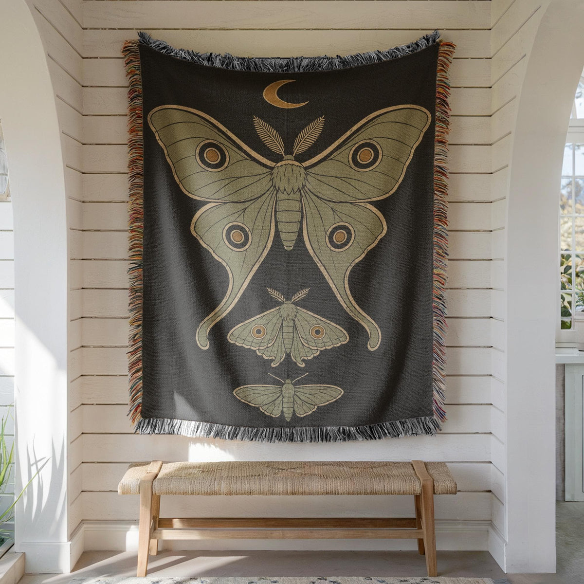 Luna Moth Woven Blanket