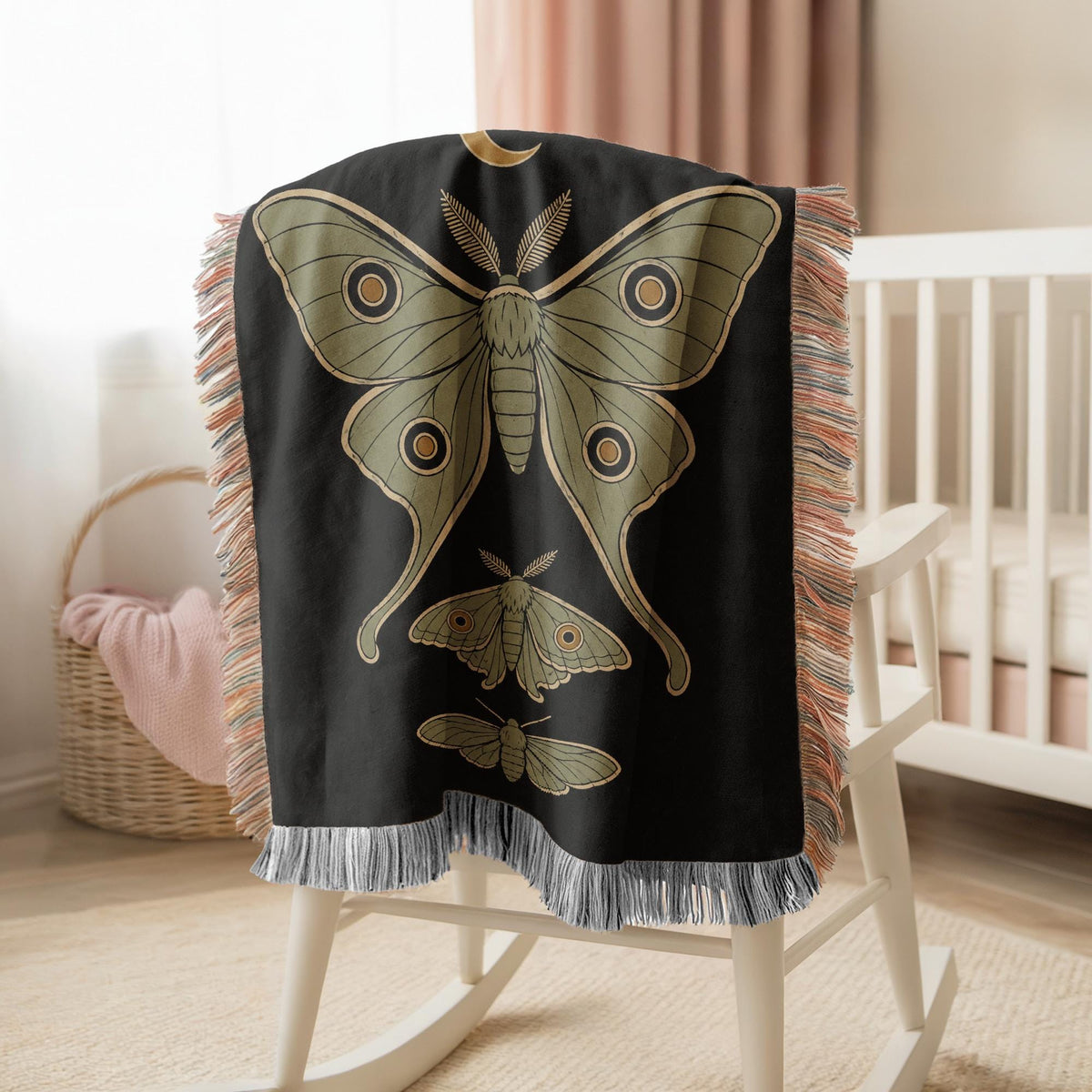 Luna Moth Woven Blanket