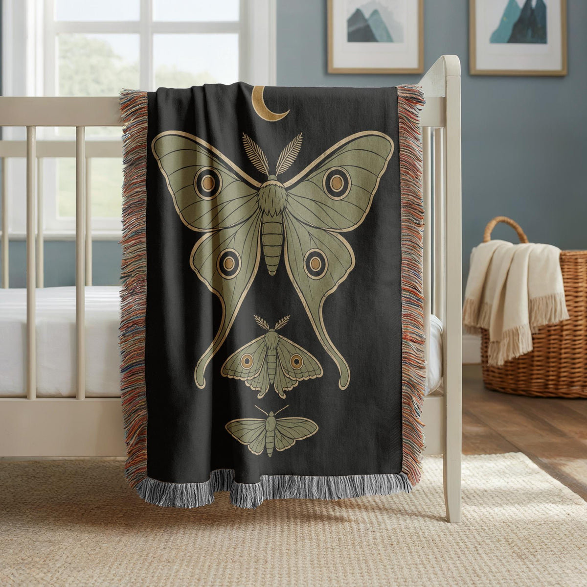 Luna Moth Woven Blanket