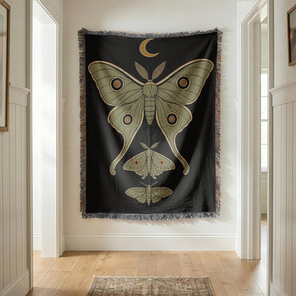 Luna Moth Woven Blanket