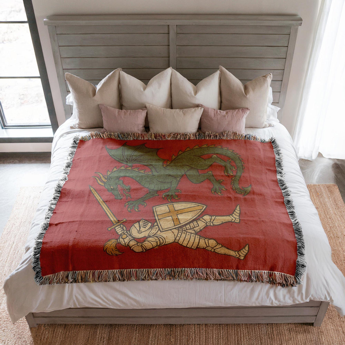 Knight Dragon Woven Blanket