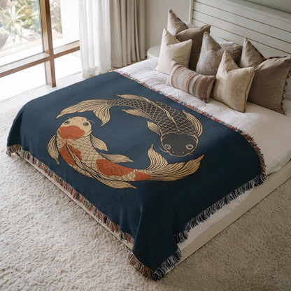 Koi Fish Woven Blanket