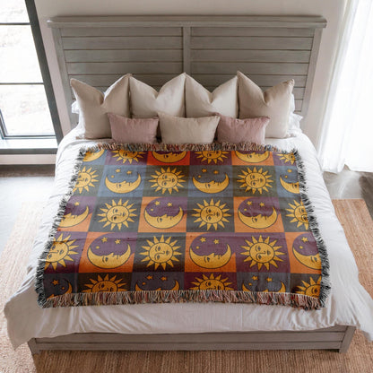 Sun and Moon Woven Blanket