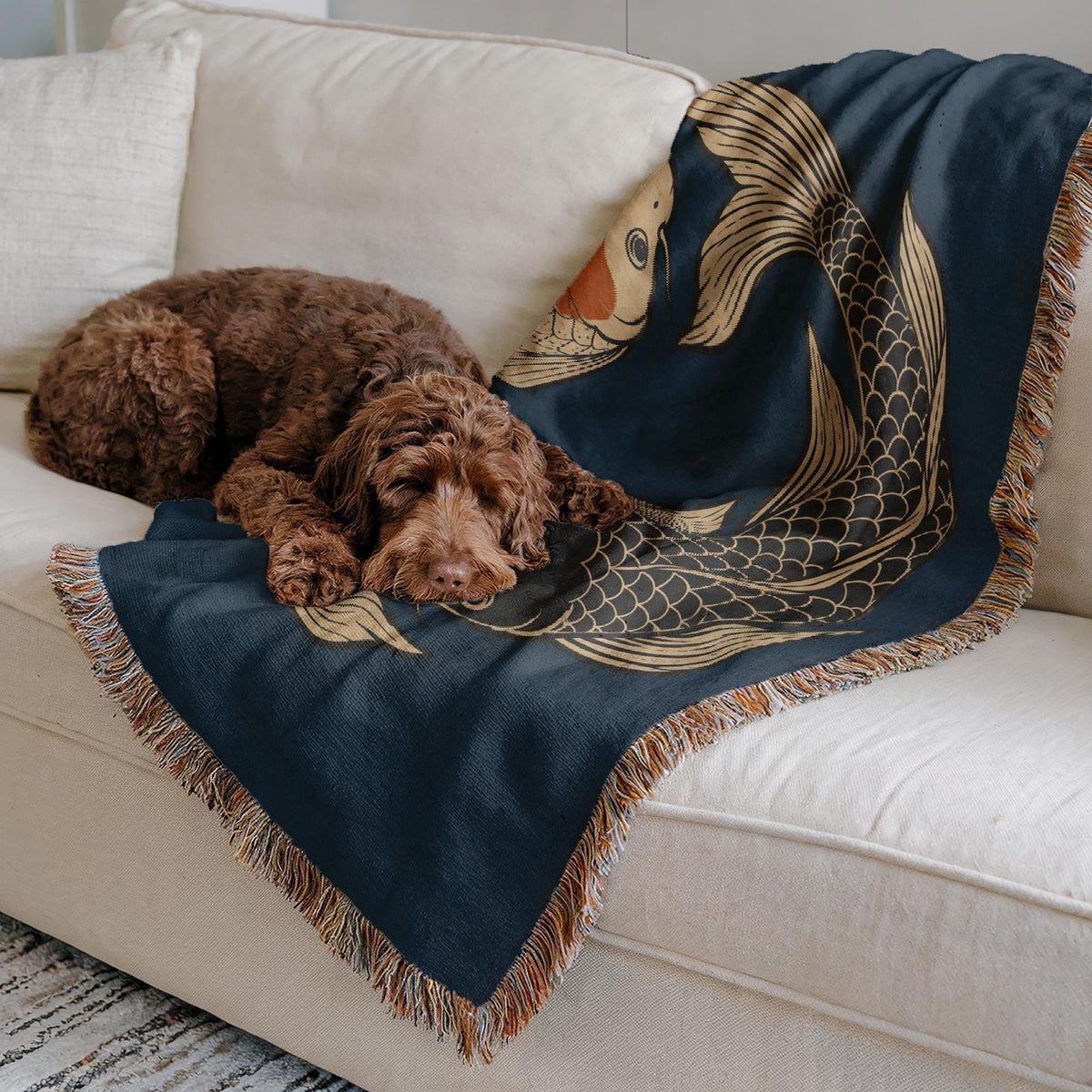 Koi Fish Woven Blanket