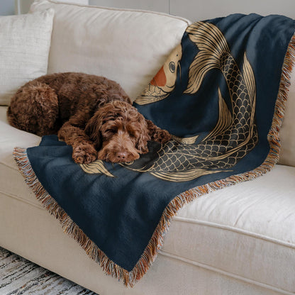 Koi Fish Woven Blanket